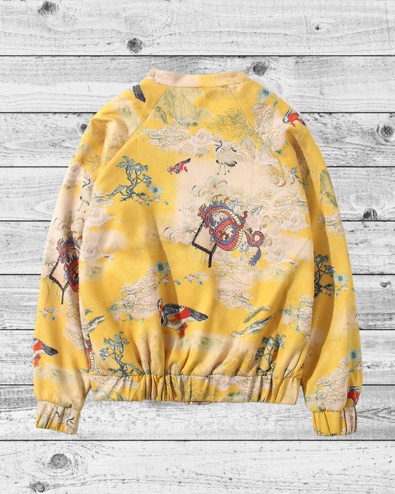 DavidMunnerlynCloset Unisex Embroidered Floral Bomber Varsity Jacket