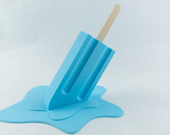 3D Printed XL Melting Popsicle modern art sculpture - Unique Ice Cream Eclectic Home Decor - Giant Pop Baby Shower Party Centerpiece Favor