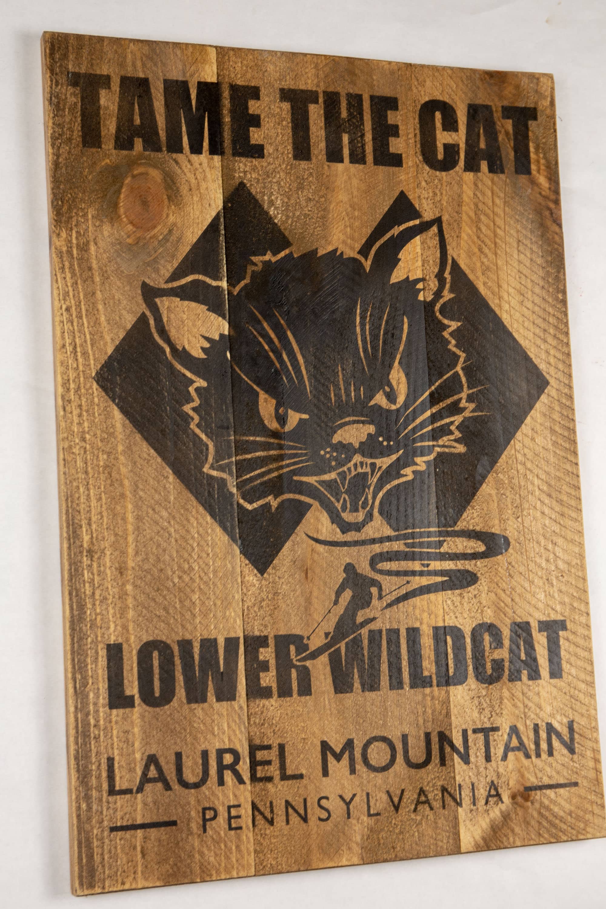 Snowcat Ridge Sign Vintage Style Lower Wildcat Ski Trail Sign - Handmade Rustic Laurel ...