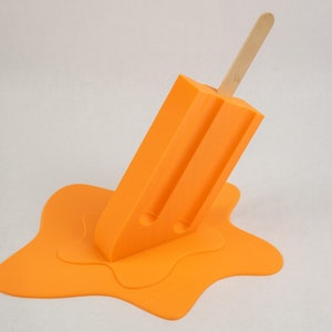 3D Printed XL Melting Popsicle modern art sculpture - Unique Ice Cream Eclectic Home Decor - Giant Pop Baby Shower Party Centerpiece Favor