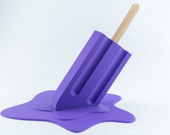 3D Printed XL Melting Popsicle modern art sculpture - Unique Ice Cream Eclectic Home Decor - Giant Pop Baby Shower Party Centerpiece Favor