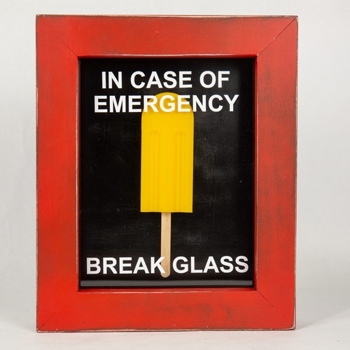 Popsicle In Case of Emergency Break Glass Shadow Box Modern Pop cheapest Art Decor Wall Art Funny Gift