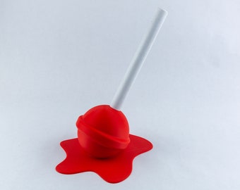 3D Printed Melting Lollipop modern art sculpture - Oversized  Lollipop Eclectic Home Office Decor Giant Sucker for Candy Party Centerpiece
