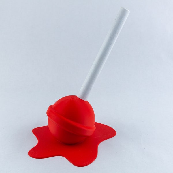 3D Printed Melting Lollipop modern art sculpture - Oversized  Lollipop Eclectic Home Office Decor Giant Sucker for Candy Party Centerpiece