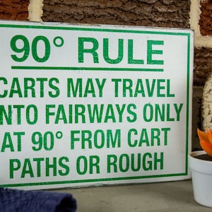 90 Degree Rule Golf Wall Art Rustic wooden sign - Golf Decor - Golf Gifts for Men Women