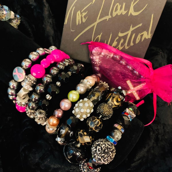 The Flair Collection, handmade beaded stretch bracelets trendy and stylish designed to inspire and accessorize the new look of arm candy!