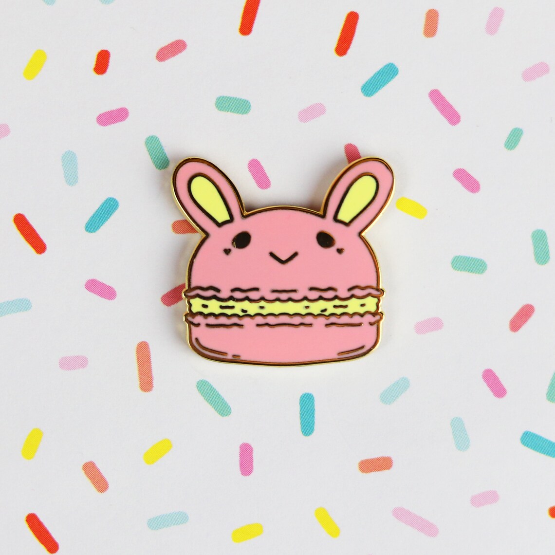 Pastel Kawaii Macaron Bunny Hard Enamel Pin Etsy