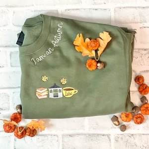 I am an Autumn Fall Crewneck, Fall, Gillmore Girls Embroidered Unisex Sweatshirt and Crewnecks