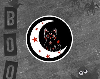 Spooky Kitty Bubble-Free Stickers