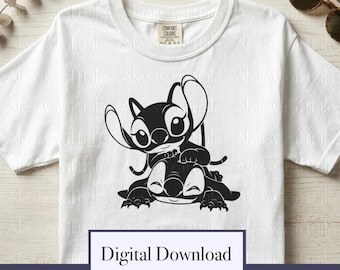 Stitch Angel SVG Clipart, Cut File For Cricut (Digital Download)