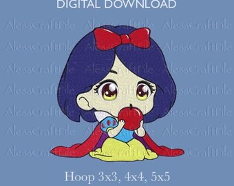 Snow White baby Embroidery Design, princess Snow White, cute baby Snow White, embroidery bundle