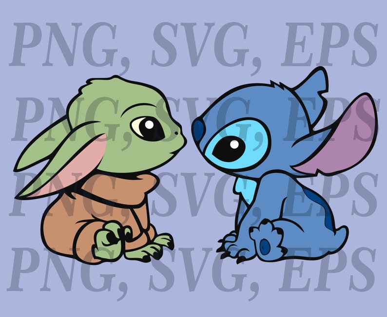 Download Vector Layered Cut Files Baby Yoda and Stitch 2 set in ...