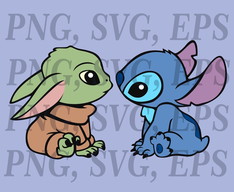 Download Vector Layered Cut Files Baby Yoda and Stitch 2 set in ...
