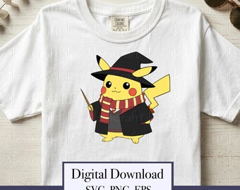 Pikachu Wizard Vector Clipart, Layered Cut File (SVG, PNG, EPS)
