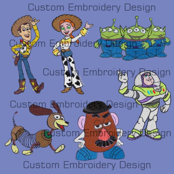 Embroidery Custom Design Toy Story Set 6