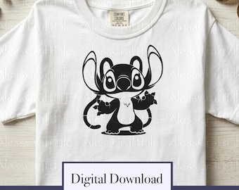 Lilo Stitch Angel SVG Clipart, Cut Files For Cricut Shirts (Digital Download)