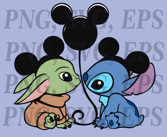 Download Vector Layered Cut Files Baby Yoda and Stitch 2 set in ...