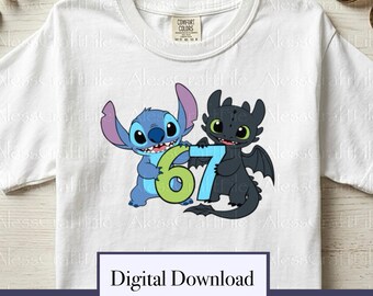 Stitch Toothless 67 SVG PNG EPS (Digital Download)