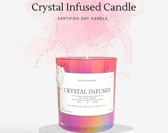 Vela con infusión de cristal de 8 oz