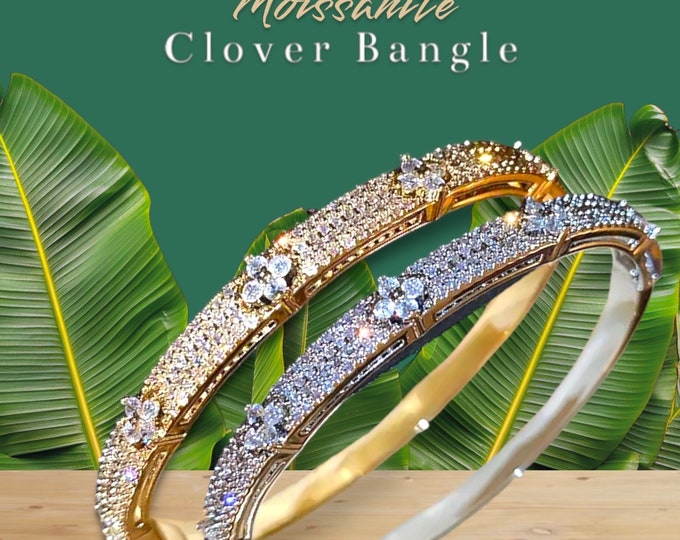 Clover Moissanite Bangle