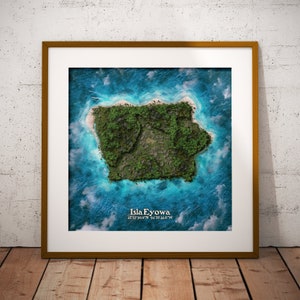 Iowa Desert Island Art Print: Novelty Iowa Map