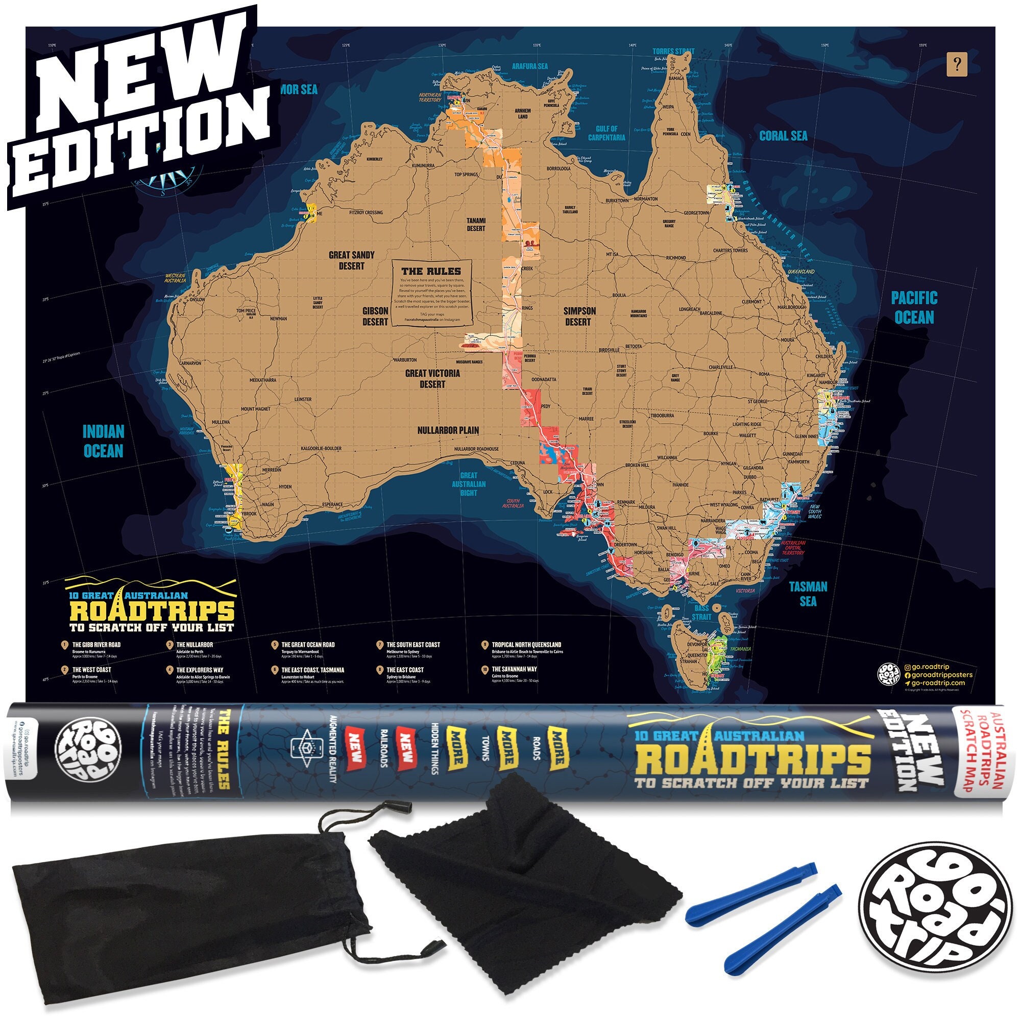 Scratch off Map of Australia. Roadtrips Edition. Etsy