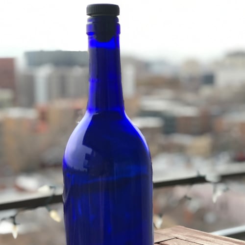 750 Ml Blue Cobalt Glass Solar Bottle Ho'oponopono Etsy