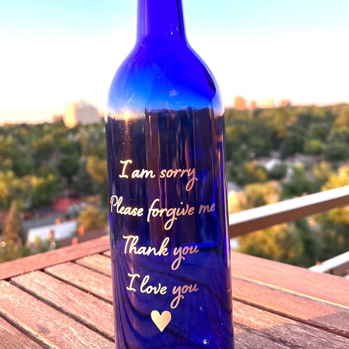 Blue Solar Bottle Ho'oponopono Prayer Etsy Canada