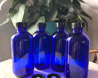 Small Ho'oponopono Cobalt Blue Solar Bottle 8oz -travel size