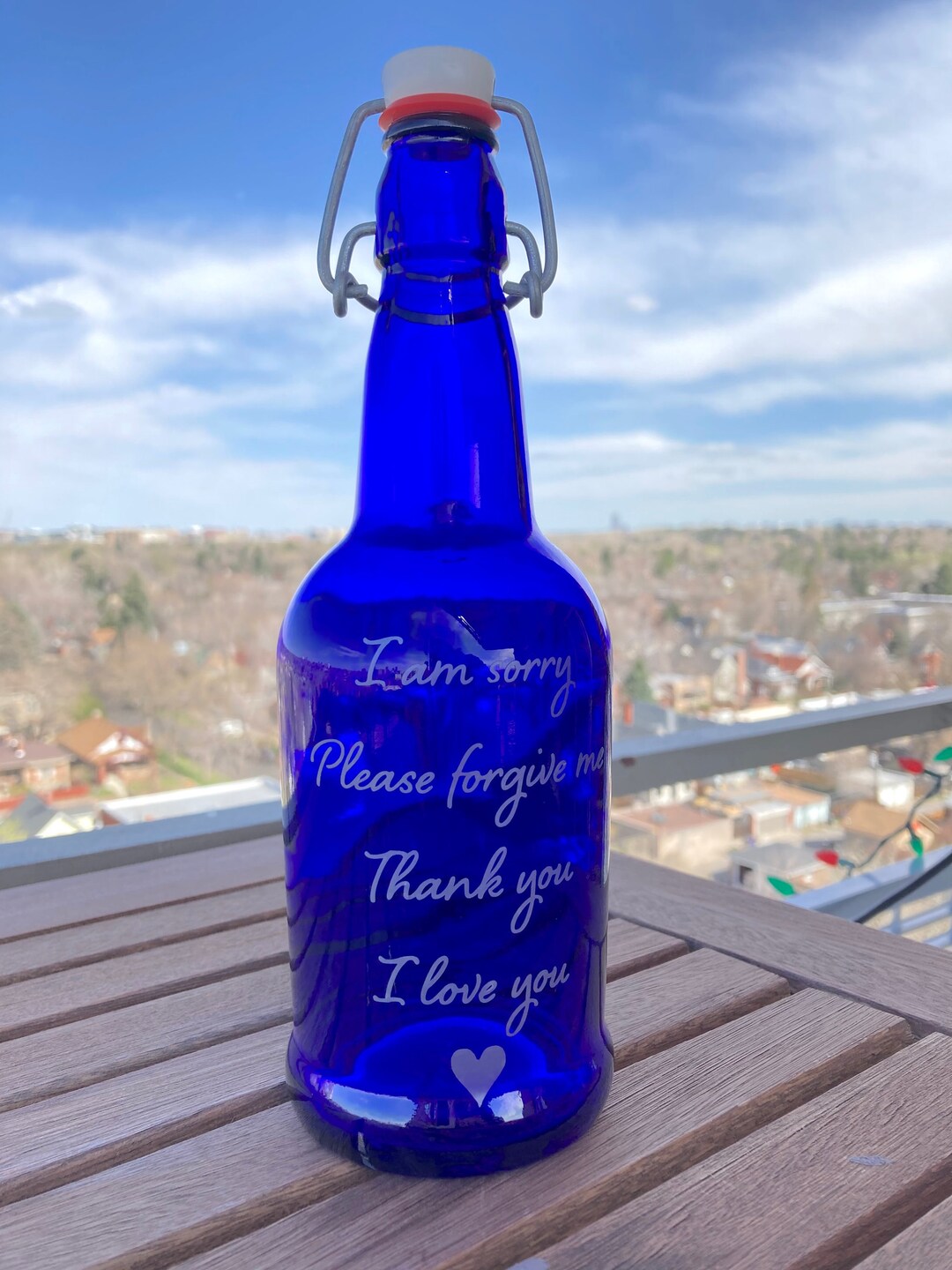 Blue Solar Bottle Ho'oponopono Prayer Etsy Canada