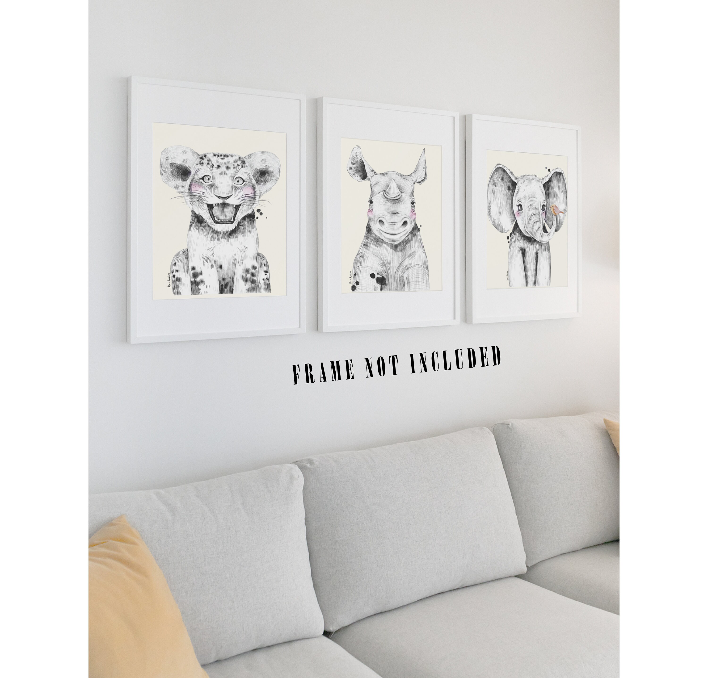 Elephant Safari Canvas Wall Art Print Kids Bedroom Wall Art Etsy