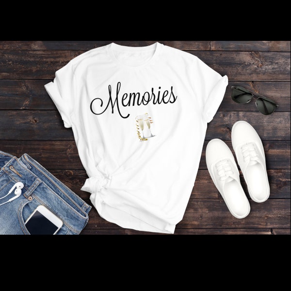 Maroon 5 Inspired Concert Tshirt, Memories, With Glasses to Toast, Short-Sleeve Unisex T-Shirt