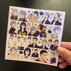 haikyuu sticker sheet transparent stickers karasuno third etsy