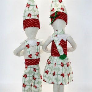 Strikken en Polkadots Elf Outfit, Kerst Elf Kleding, Shelf-Sitter / Knie-Hugger Elf Doll Accessoires