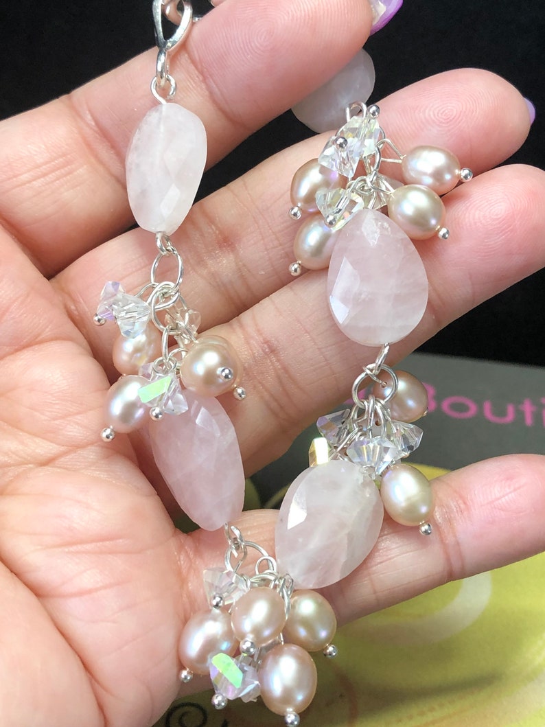 Stunning Genuine Rose Quartz and Real Fresh Water Pink Etsy