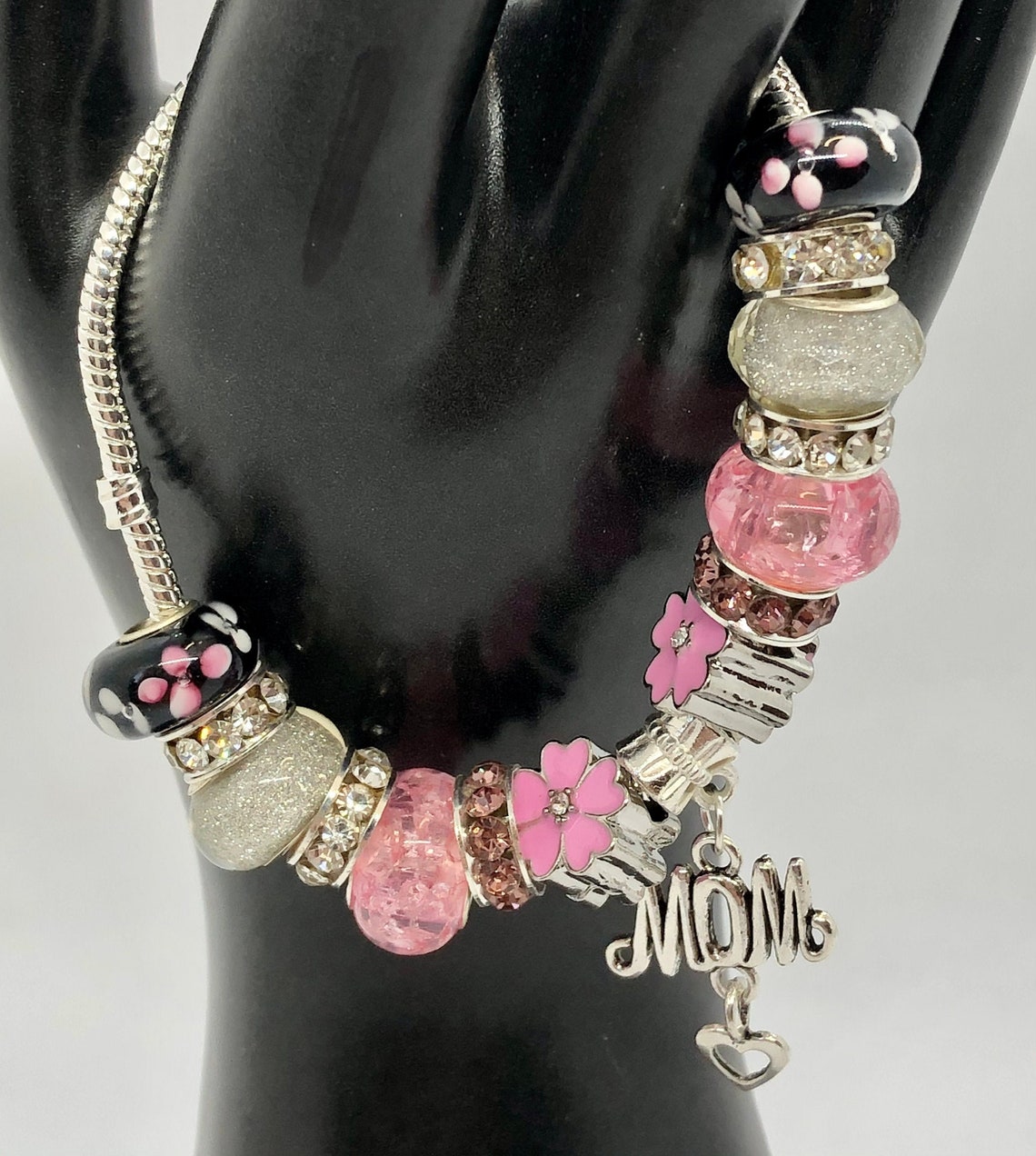 pink pandora charm bracelet