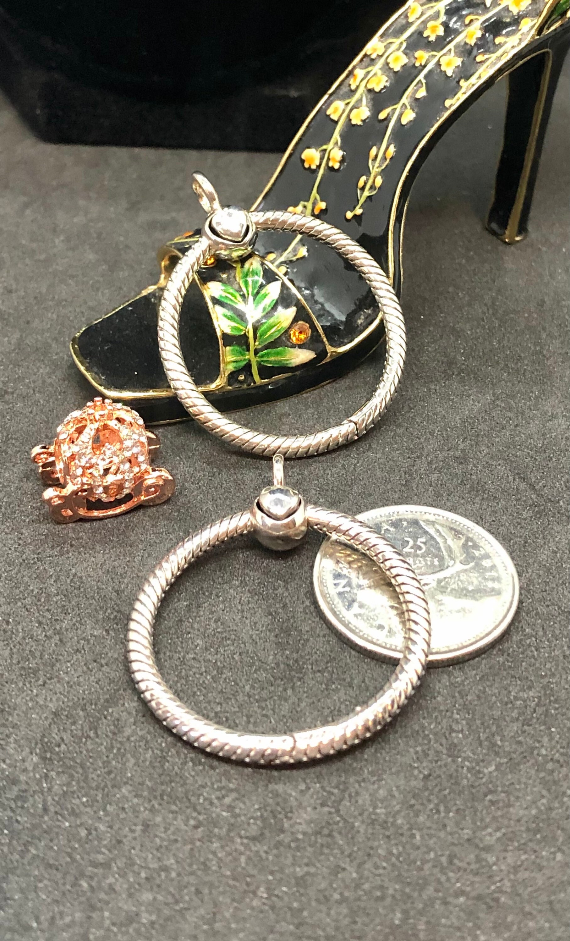 Charm holder hinged like Pandora moments fits one charm Etsy