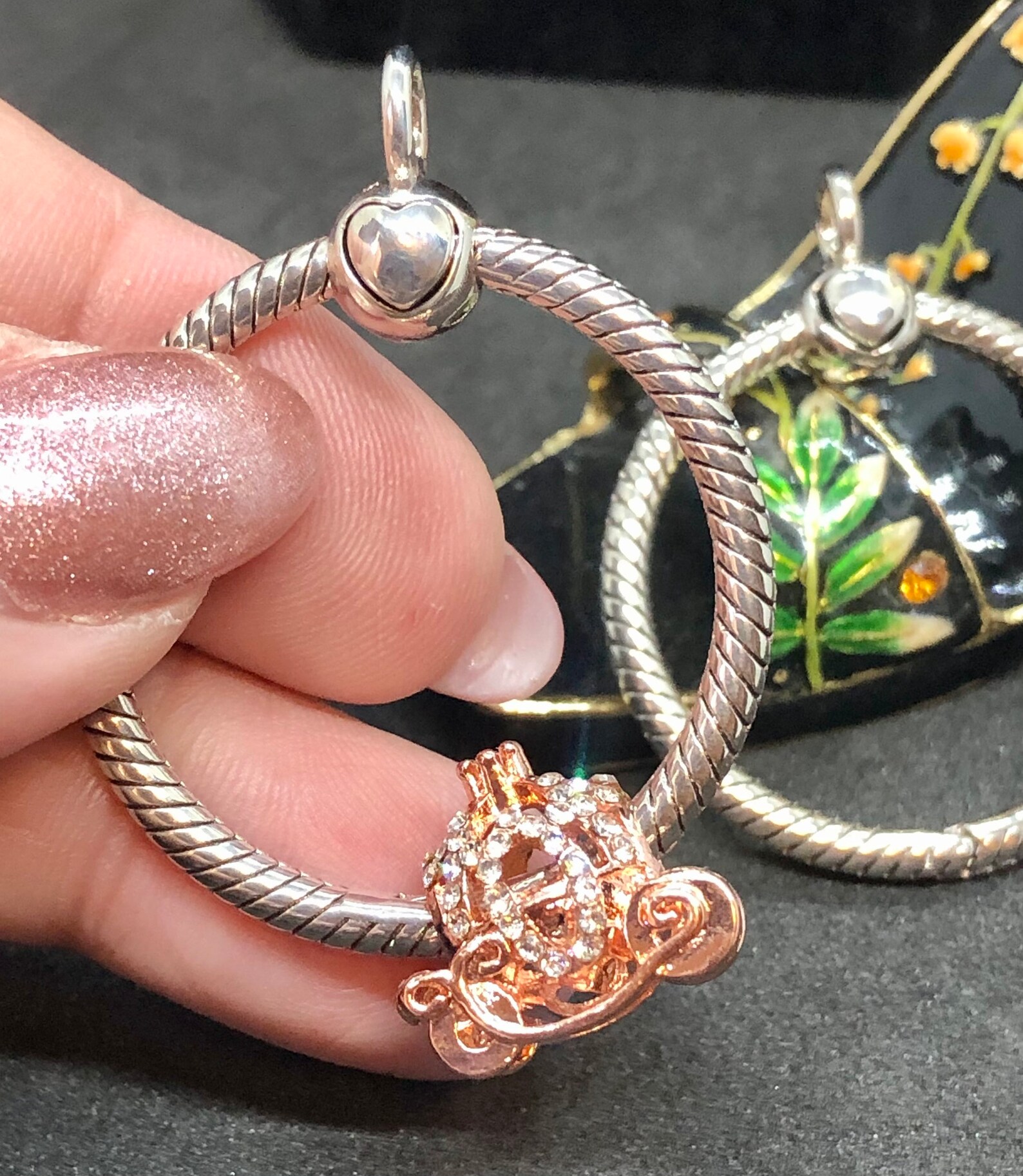 Charm holder hinged like Pandora moments fits one charm Etsy