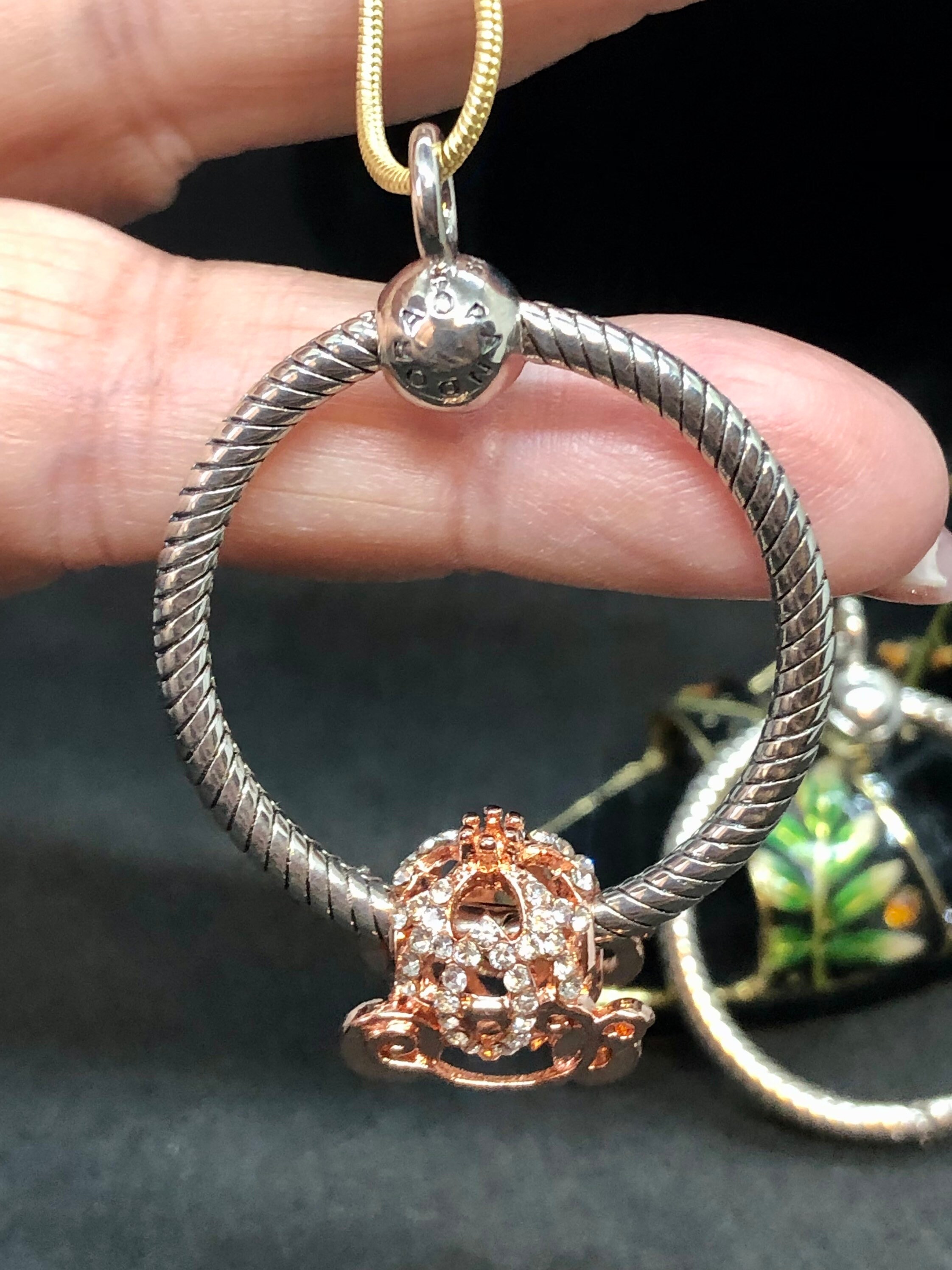 Charm holder hinged like Pandora moments fits one charm Etsy