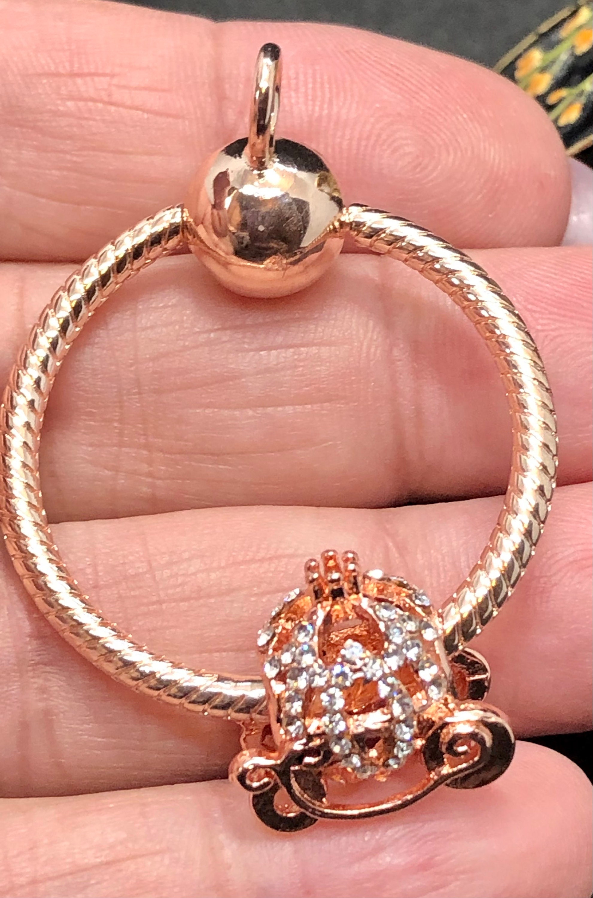 Charm holder hinged like Pandora moments fits one to three Etsy