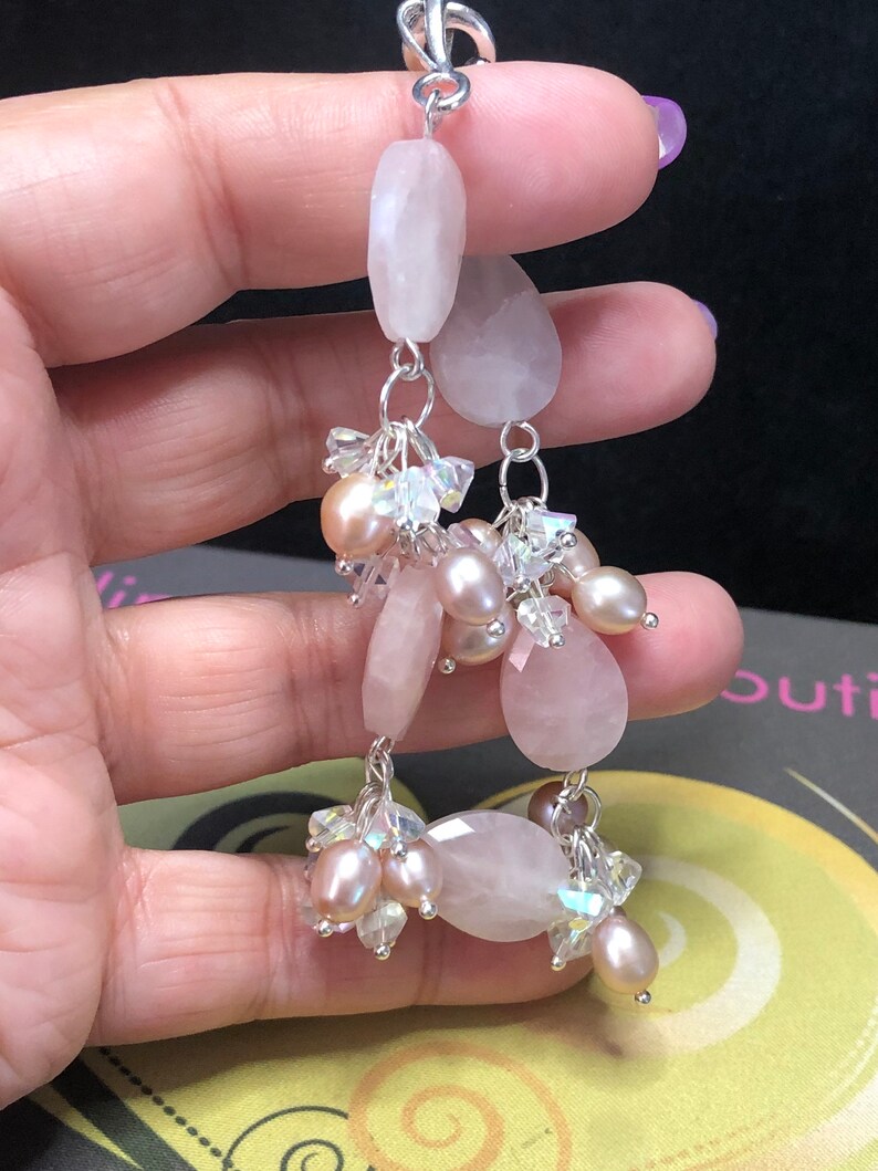 Stunning Genuine Rose Quartz and Real Fresh Water Pink Etsy