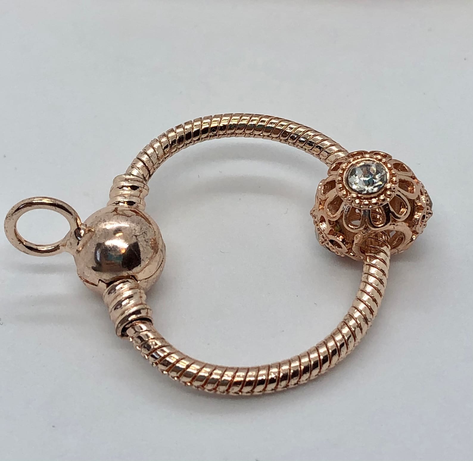 Charm holder hinged like pandora moments one rose gold Etsy