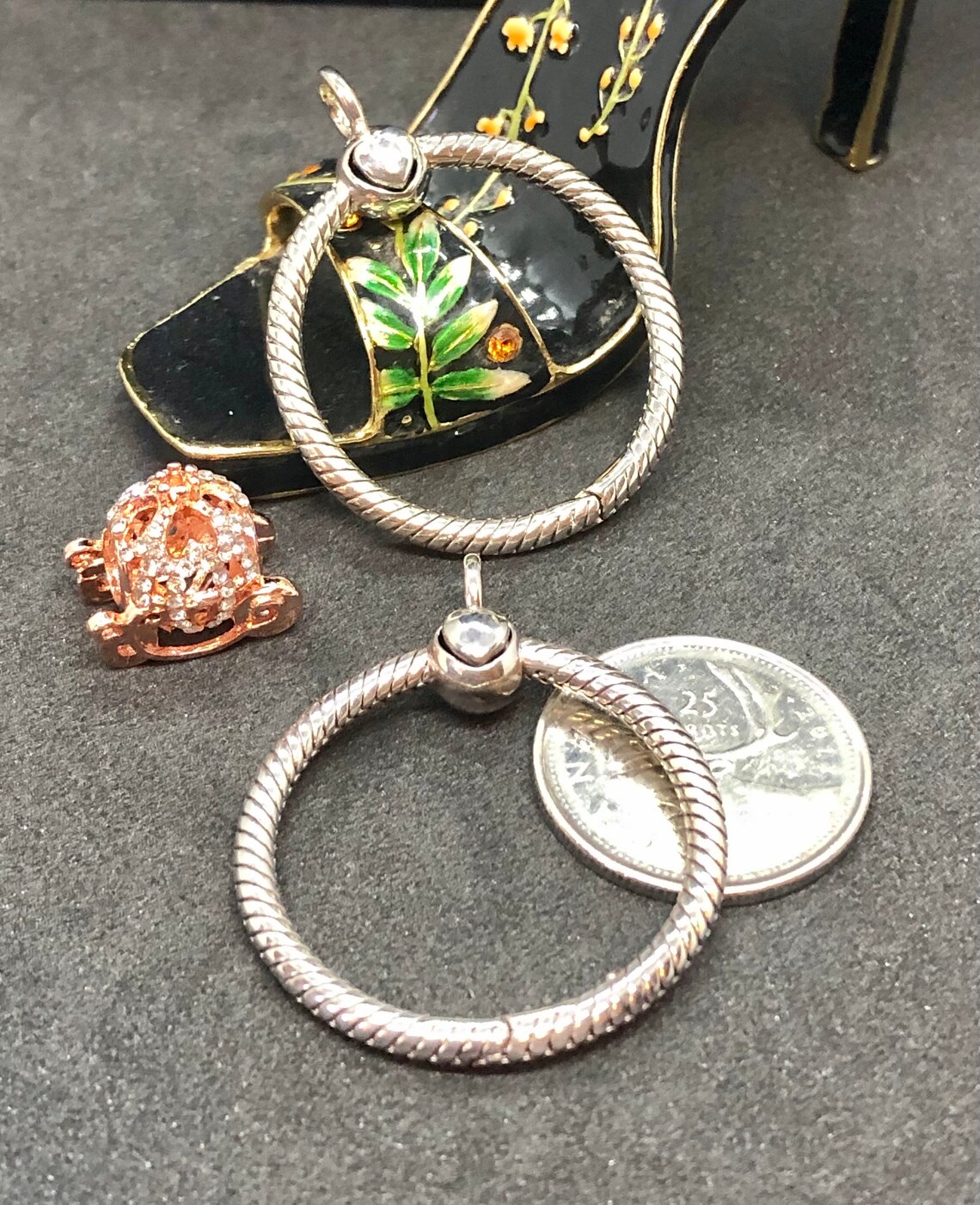 Charm holder hinged like Pandora moments fits one charm Etsy