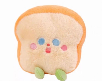 Muñeco de peluche de pan tostado de dibujos animados suave, decoración de regalo para sala de estar, sofá y coche.