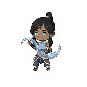 Legend of Korra Avatar Sticker, Kiss-Cut Vinyl Decal for Laptop, Water Bottle, Phone, Car, Gift for Fans