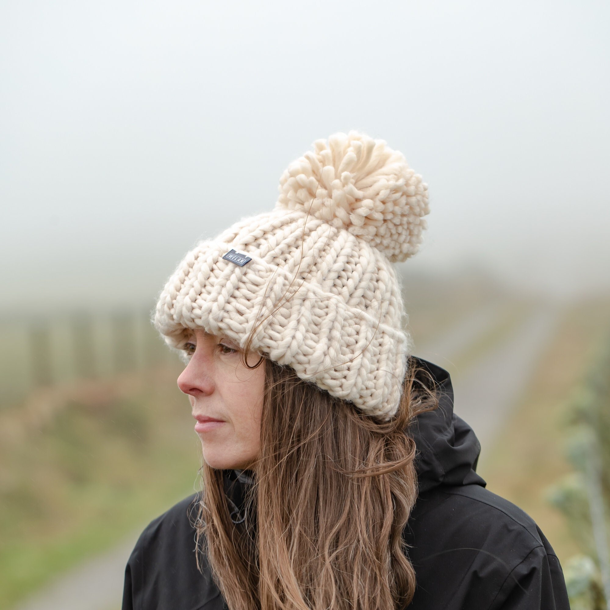 Oversized Chunky Bobble Hat Large Soft 