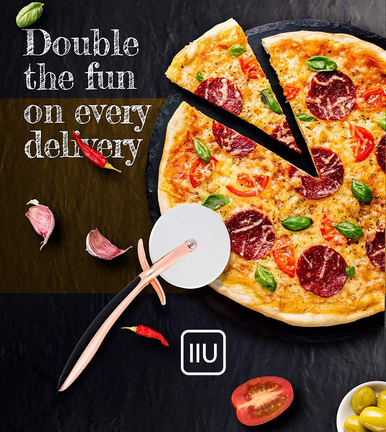 Pizza Cutter Rose Gold Stainless Steel Wheel Slicer Easy to Etsy UK