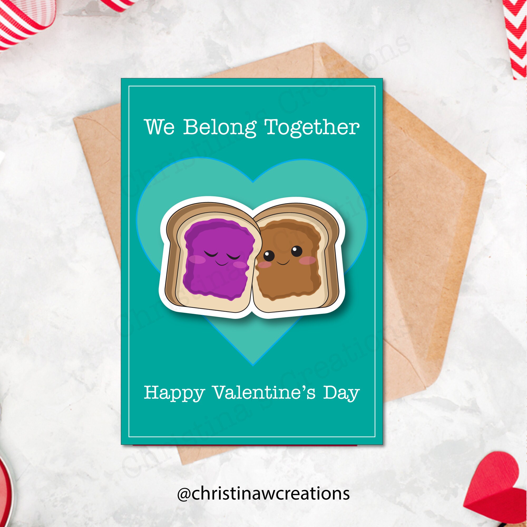 Cute Peanut Butter Jelly Valentine Card Funny Girlfriend Etsy