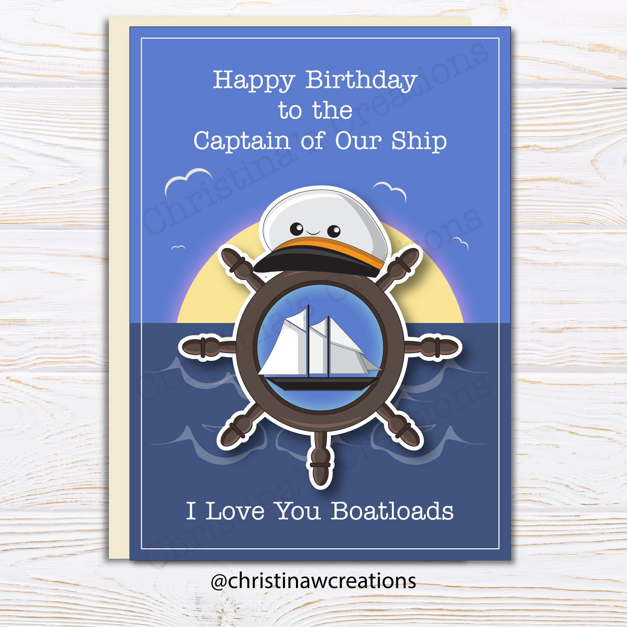 Süße nautische Geburtstagskarte Schiff Kapitän Etsy