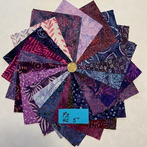 42  5” Batik Charm Squares  purple P2